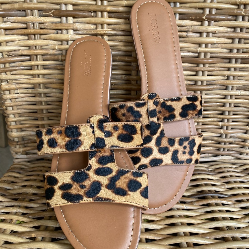 NWOT JCREW Pony Hair Slide Sandals Size 10